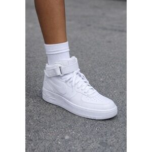 Nike Air Force 1 Mid 07 Mens 10 White CW2289-111 Excellent Leather Sneakers